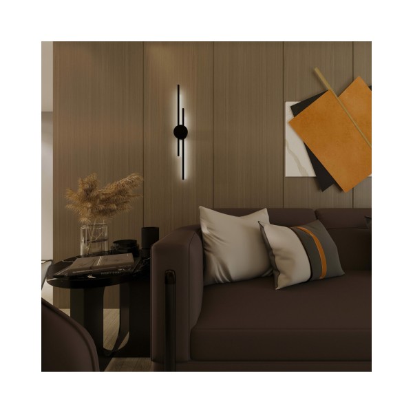 Бра, настенный светильник Pikart 33894-16 LINE 2 LED 2x10W 4000K IP20 черный - фото №2