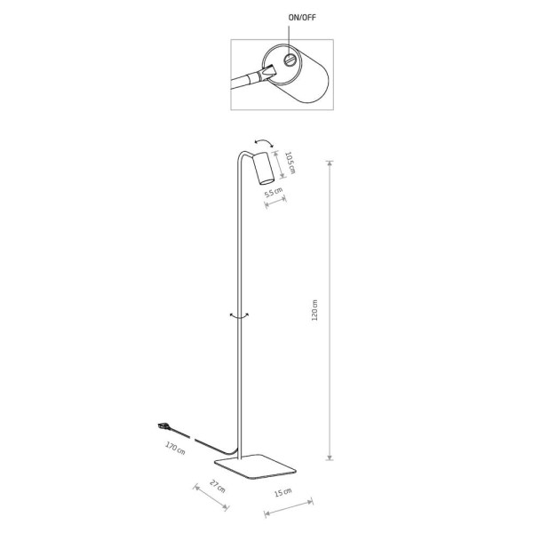 Торшер Nowodvorski 7704 Mono GU10 1x10W IP20 Білий - фото №1