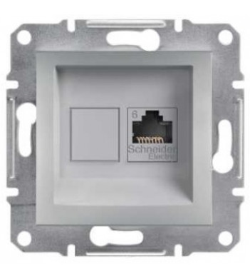 Розетка компьютерная 6 UTP без рамки алюминий Asfora, EPH4700161