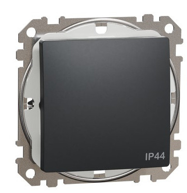 Одноклавішний перемикач Schneider Electric Sedna Design & Elements з кришкою IP44 чорний SDD214106