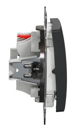 Одноклавішний перемикач Schneider Electric Sedna Design & Elements з кришкою IP44 чорний SDD214106 - фото №2