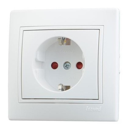 Розетка із захистом від дітей біла, Mira, Lezard