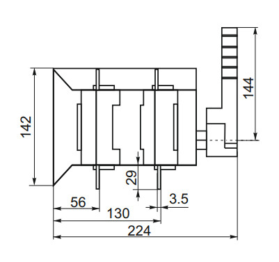 Устройство автоматического ввода резерва CNC YCS1-250А 4Р АС 415В (Б00043129) - фото №3
