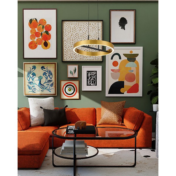 Подвесной светильник Reality 341001-32 Coltrain Led 1x32W 3000/3500/4000K 2560Lm IP20 Gold - фото №2