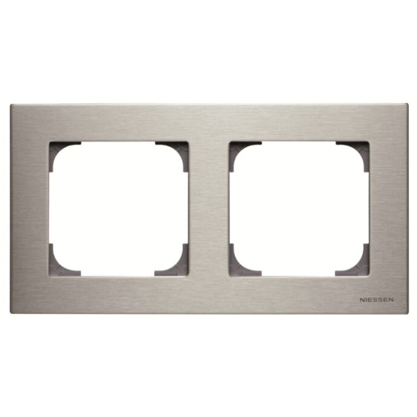Двухместная рамка ABB Sky 2CLA857200A1401 8572 AI (сталь)