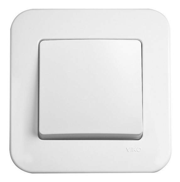 Вимикач 1-клавішний білий VIKO Rollina