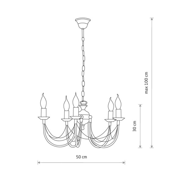 Люстра Nowodvorski 205 Ares E14 5x10W IP20 чорна - фото №1