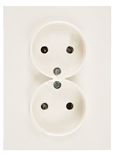 Розетка двойная без з/к FIORENA белая