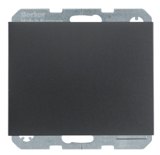 Розетка с з/к, крышкой и шторками антрацит Berker K.1