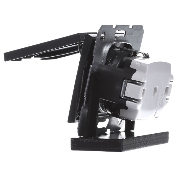 Розетка с з/к, крышкой и шторками антрацит Berker K.1 - фото №3