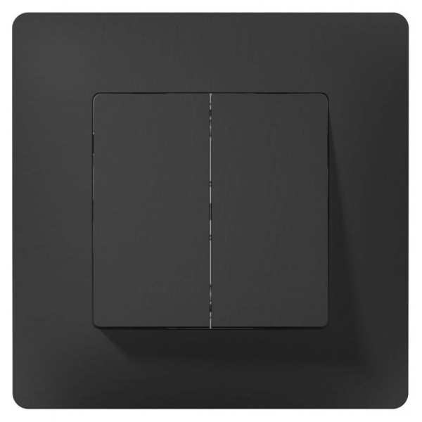 Двухклавишный механизм выключателя Plank Electrotechnic Classic/Nordic (PLK0121241) антрацит - фото №2