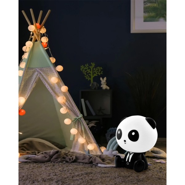 Настольная лампа с аккумулятором Goldlux 327215 Panda LED 1x2.5W 3000K 59Lm IP20 черная - фото №1