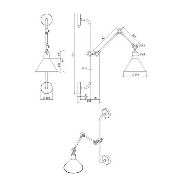 Бра, настінний світильник Pikart 5273-2 Buko Long E27 60W IP20 - фото №1