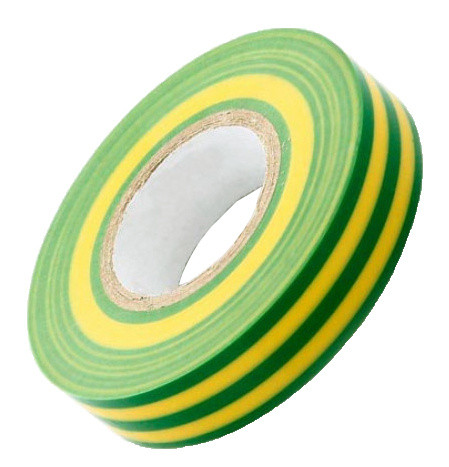 Смугаста ПВХ ізолента 0,13x15мм жовто-зелена 10 метрів DKC - фото №1