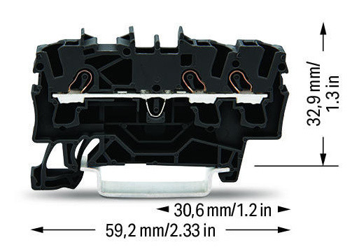 Клемма Wago 2002-1305 Topjob S 2,5мм² (черная) - фото №1