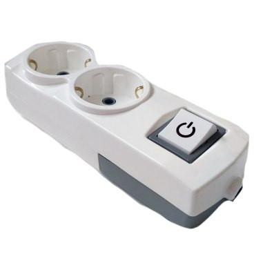 Колодка подвійна Sokol з заземленням з вимикачем Sokol (7.5.2.157199)