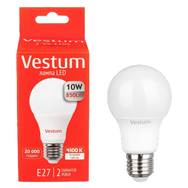 Лампа LED Vestum 10Вт 4100K E27 - фото №2