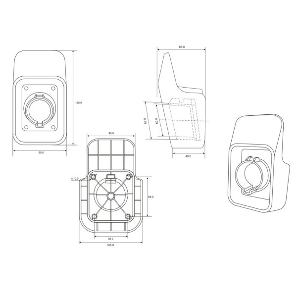 Пластиковий тримач кабелю та роз'єму Type 1 Wissenergy - фото №4