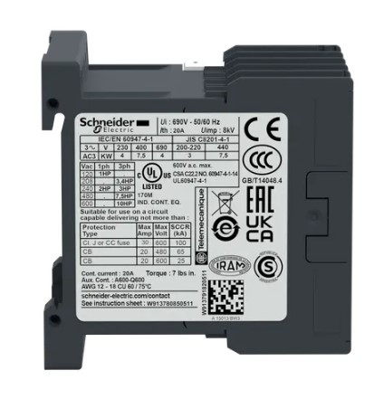 Контактор Schneider Electric TeSys K LC1K1610P7 3P 16A 230В - фото №1