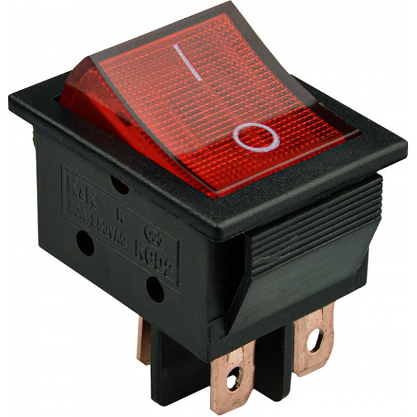 Переключатель Аско-Укрем KCD2-6-201N R/B (0-I) с подсветкой красный (A0140040160)