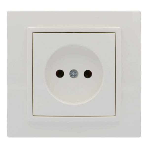 Розетка ELBI ZENA белая 1-я без заземления с рамкой ( 500-010200-215 )