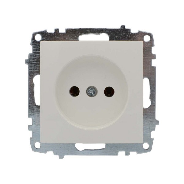Розетка ELBI ZENA белая 1-я без заземления с рамкой ( 500-010200-215 ) - фото №2
