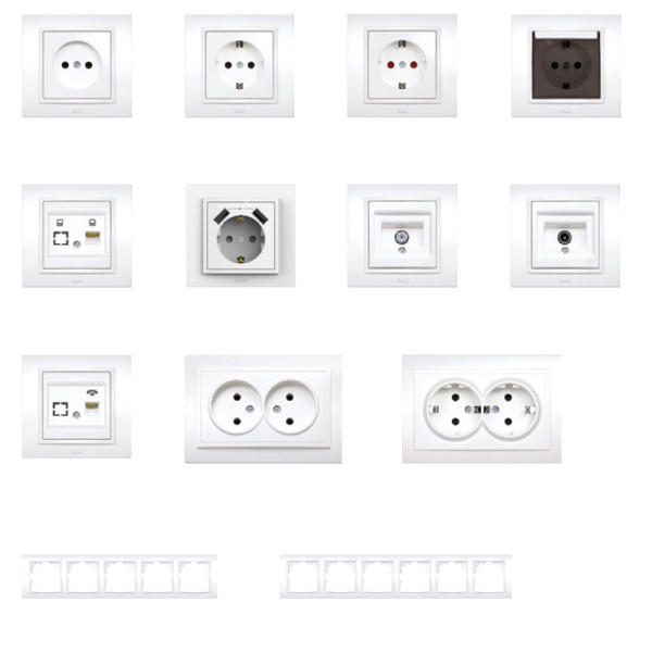 Розетка ELBI ZENA белая 1-я без заземления с рамкой ( 500-010200-215 ) - фото №5