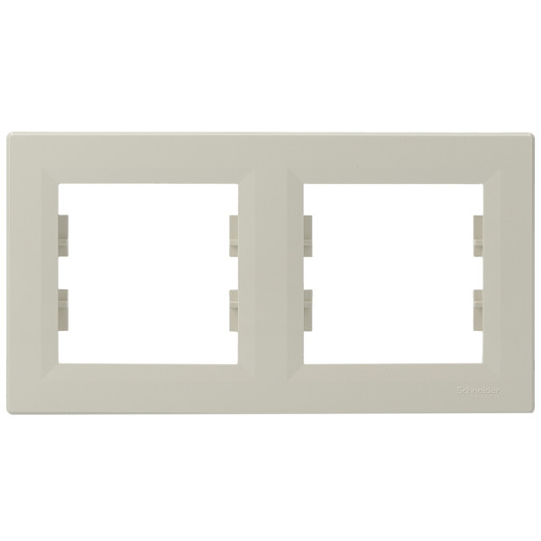 Рамка 2-местная горизонтальная кремовая Asfora, EPH5800223