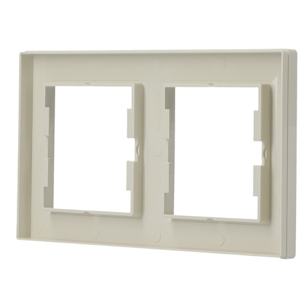 Рамка 2-местная горизонтальная кремовая Asfora, EPH5800223 - фото №3
