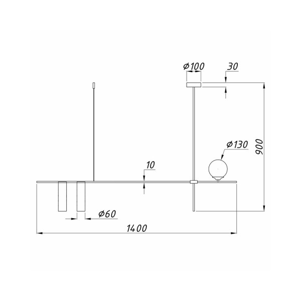 Люстра над столом, барною стійкою Imperium Light 375390.05.12.69 Jenny E14+GU10 3x50+40W IP20 Чорна - фото №1