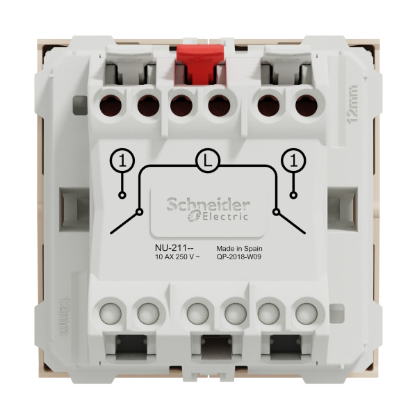Кнопка вимикача Schneider Electric Unica New NU321144 10А 2м бежева - фото №4