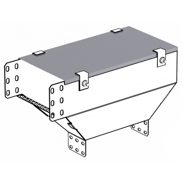 Крышка на вертикальный внешний угол METAKSAN KKDL 15 08 PG 150мм 0,8мм переходник правосторонний/левосторонний