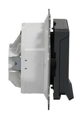 Розетка Schneider Electric Sedna Design & Elements с заземлением шторками и крышкой IP44 черная SDD214024 - фото №2