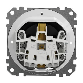 Розетка Schneider Electric Sedna Design & Elements с заземлением шторками и крышкой IP44 черная SDD214024 - фото №3