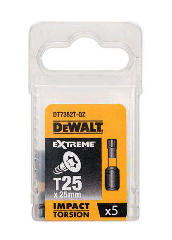 Ударные биты DeWALT Impact torsion Т25 25мм (5шт) - фото №2
