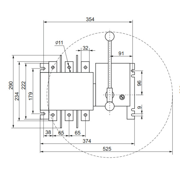 Устройство автоматического ввода резерва CNC YCS1-400А 3Р 415В (Б00042806) - фото №2