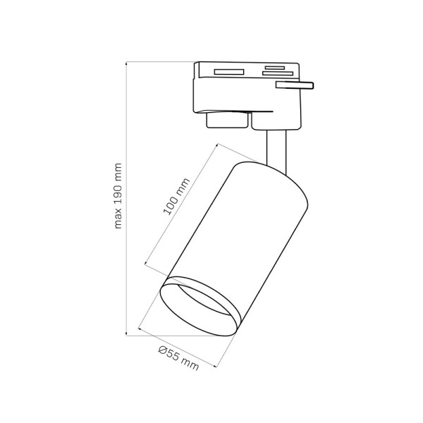 Трековий світильник Goldlux 327666 Smoky GU10 1x10W IP20 Чорний - фото №3