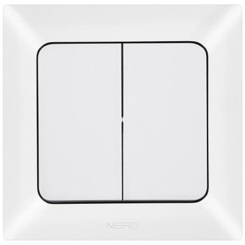 Вимикач 2-клавішний NE-AD ARAS 93-110-03 білий