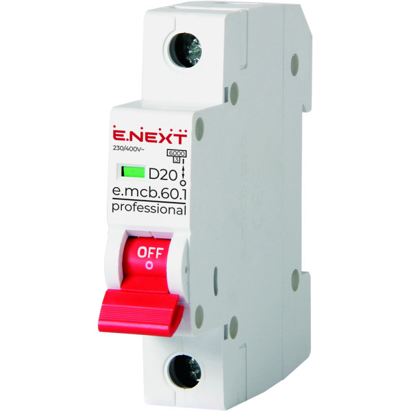 Модульный автоматический выключатель E.Next e.mcb.pro.60.1.D.20 1р 20А D (p0710024)
