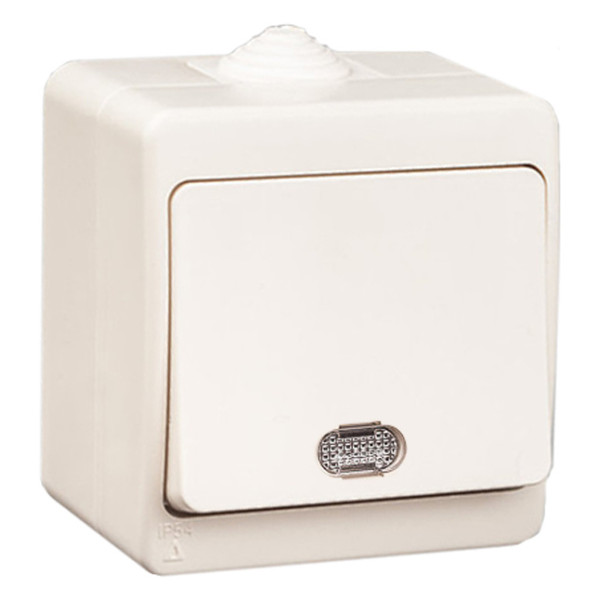 Вимикач 1-клавішний із підсвічуванням Gunsan Nemli крем