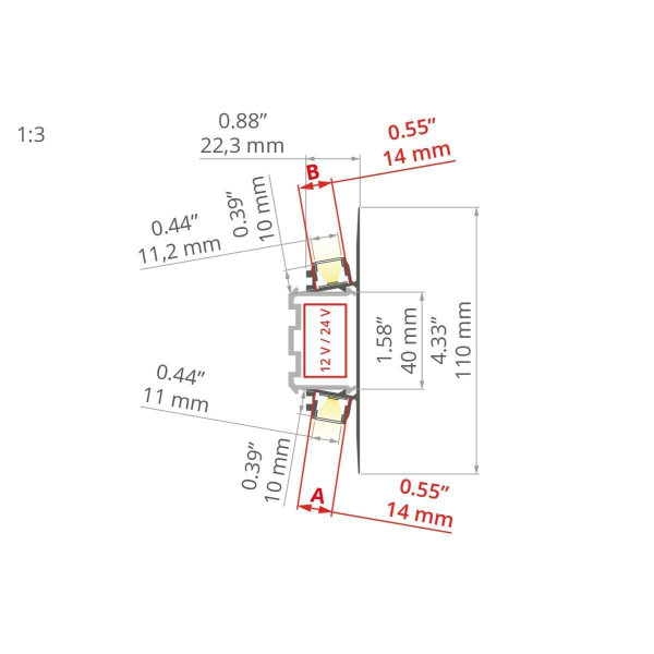LED-профиль PLAKIN-DUO, 2 метра (KLUS_A18069_2) - фото №1