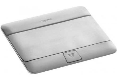 Лючок із висувним блоком розеток Legrand 54011 4М (алюміній) - фото №2