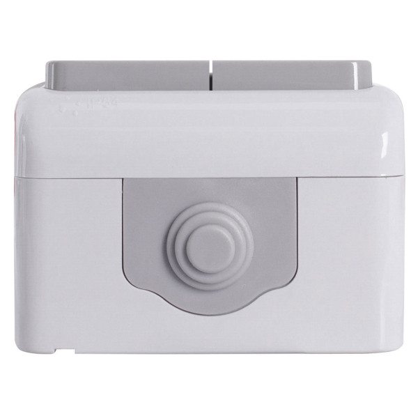 Двухклавишный выключатель E.Next e.aqua.1112.grg наружный монтаж IP44 серый (s035062) - фото №2