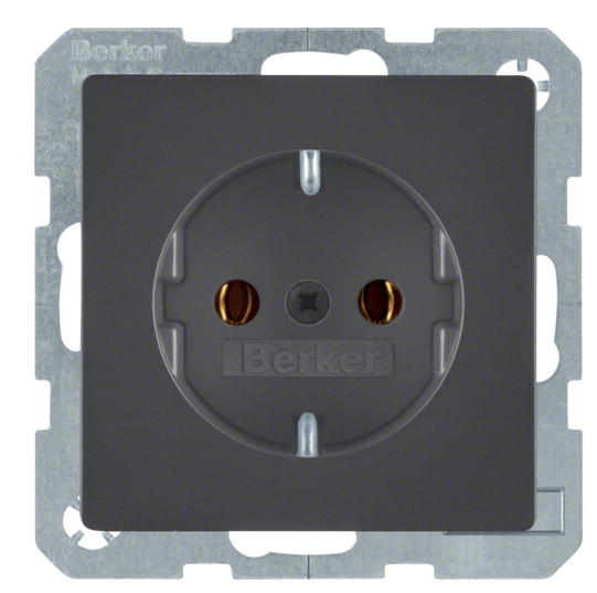 Розетка с з/к антрацит Berker Q.х