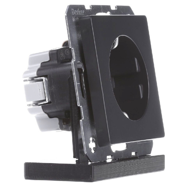 Розетка с з/к антрацит Berker Q.х - фото №2