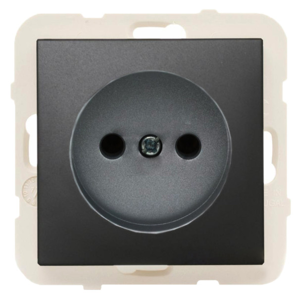 Одинарная розетка без з/к Logus 21121 TPM 16А 250В (черная матовая)