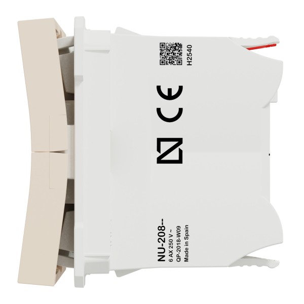 Вимикач для жалюзі Schneider Electric Unica New NU320844 2-х клавішний 6А 2м бежева - фото №2