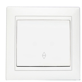 Одинарный проходной выключатель Elcor Emily 9215 (211546) (белый)