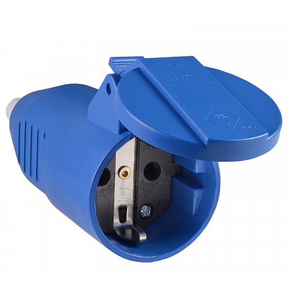 Переносная розетка с защитной крышкой Аско-Укрем ГП 16А/2 (220В) 2Р+РЕ (212) (A0080030010) - фото №1