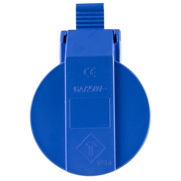 Переносная розетка с защитной крышкой Аско-Укрем ГП 16А/2 (220В) 2Р+РЕ (212) (A0080030010) - фото №2